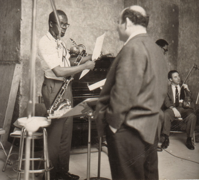 Makanda Ken McIntyre & producer George Wein, "Way, Way Out" recording session for United Artists, NYC, 1963
