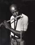 Makanda Ken McIntyre playing the flute, Steeplechase sessions, NYC, circa 1975, photo by Raymond Ross