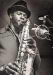 Makanda Ken McIntyre playing the alto saxophone, Steeplechase sessions, Copenhagen, 1974, photo by Jan Persson