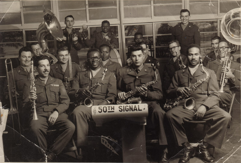 Makanda Ken McIntyre in the 50th Signal Army band, circa 1953-4, photo by Cpl Gerald Loomis