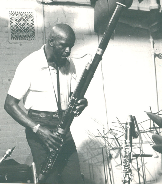 Makanda playing the bassoon at Studio Rivbea, New York City, 1976
