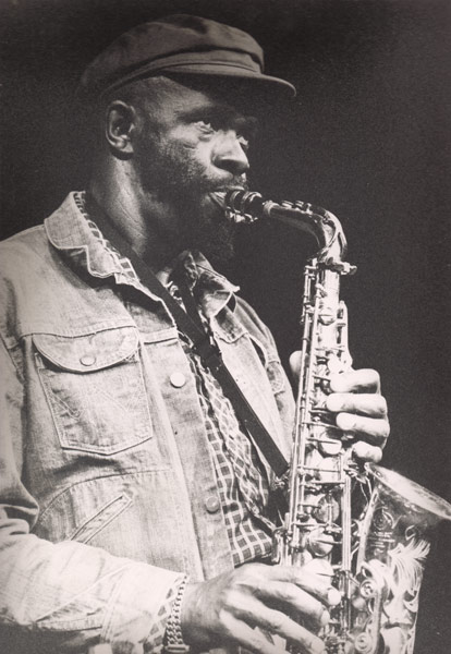 Makanda playing the alto saxophone, Paris, 1979